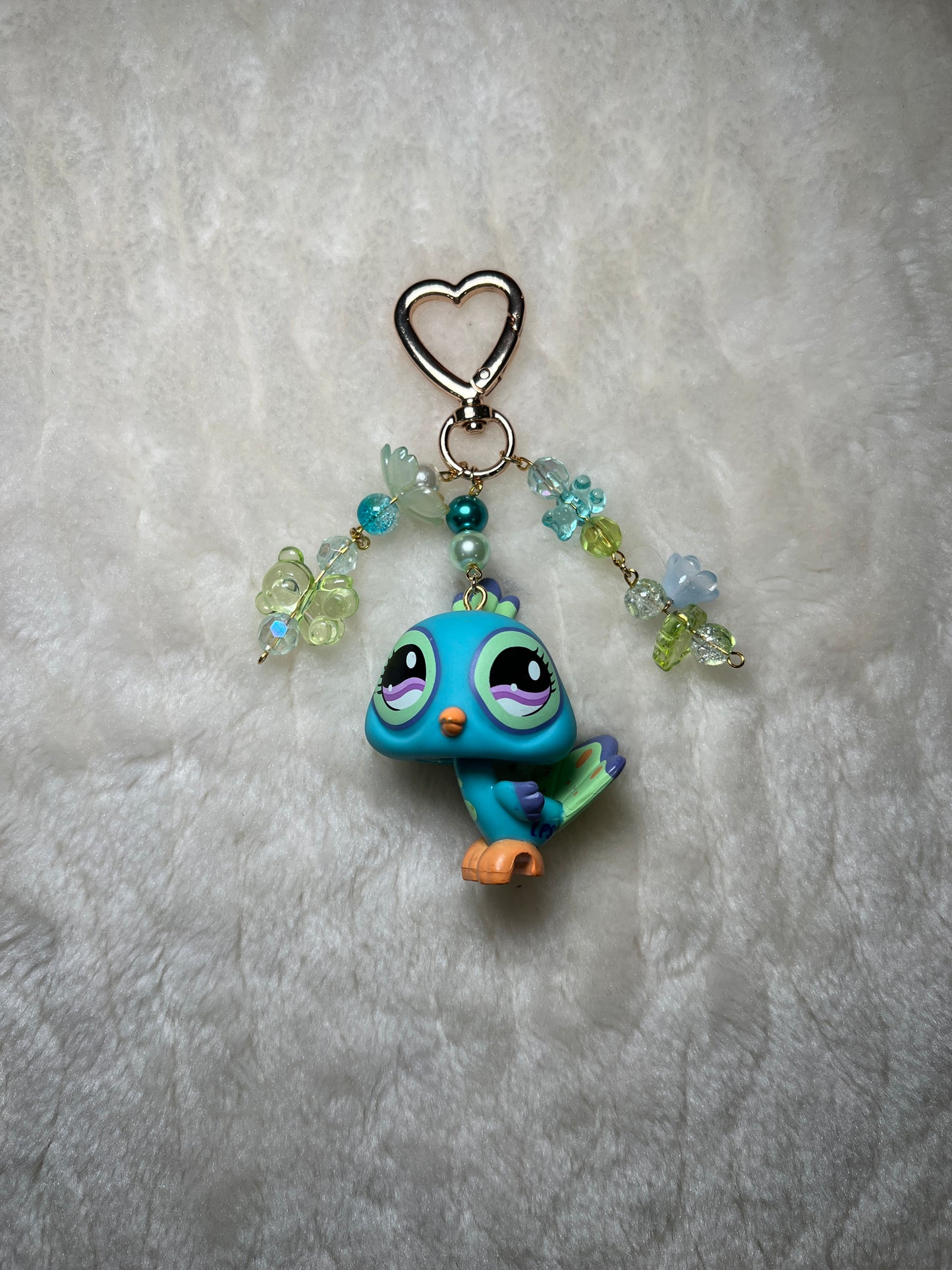 Authentic Littlest Pet Shop Keychain - Peacock