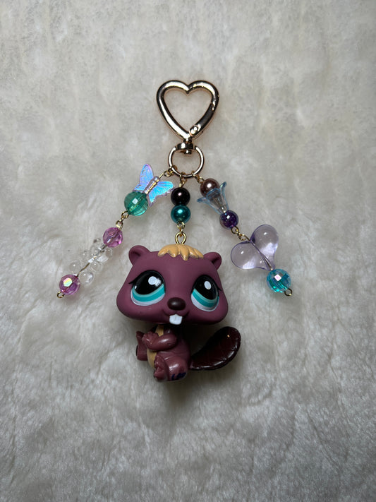 Authentic Littlest Pet Shop Keychain - Beaver