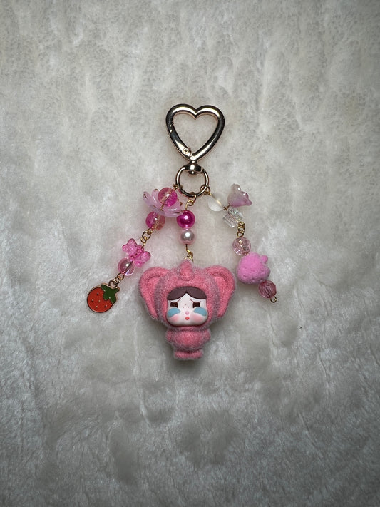 Dupe Elephant Crybaby Keychain - Hot Pink