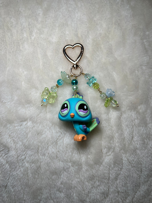 Authentic Littlest Pet Shop Keychain - Peacock